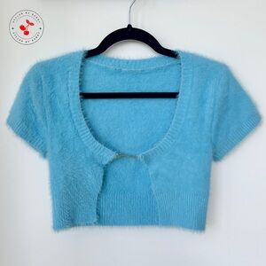 Jacquemus La Maille Neve Cropped Sweater in Baby Blue